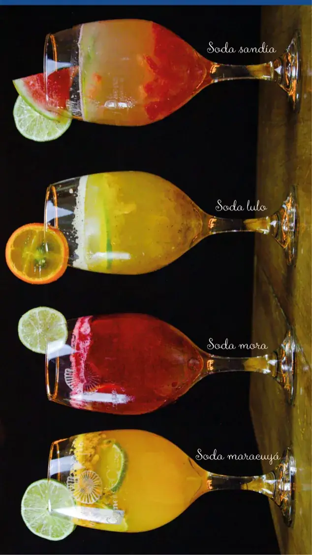 Sodas de sandía, lulo, mora y maracuyá